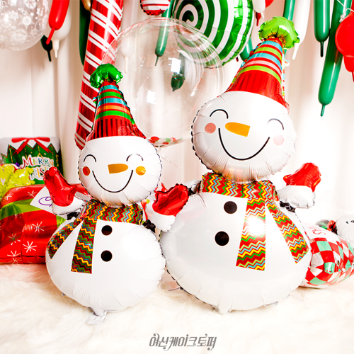 크리스마스,눈사람,은박풍선,파티꾸미기,캐릭터풍선