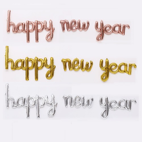 소문자 happy new year,은박풍선,신년,은박풍선,새해,BRV